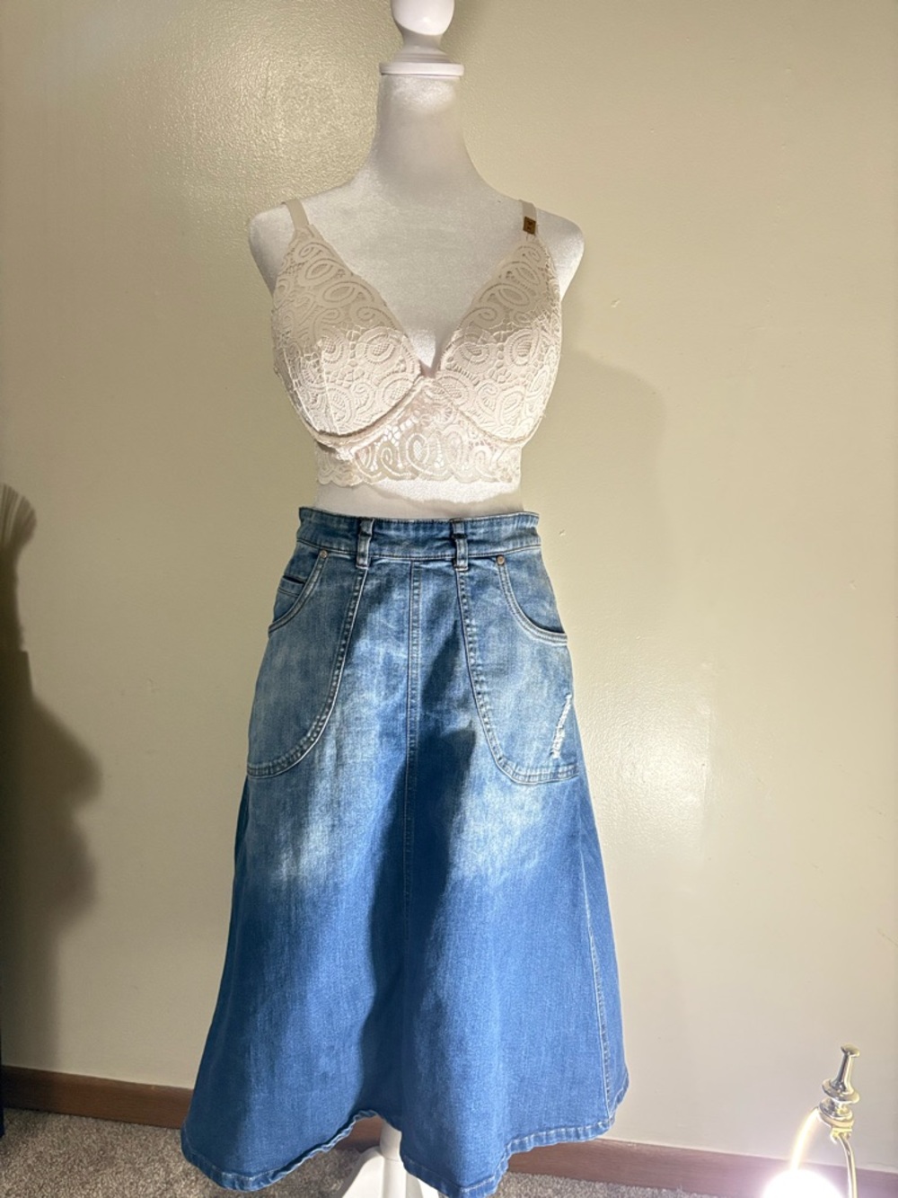 Anthropologie Denim A-Line Skirt